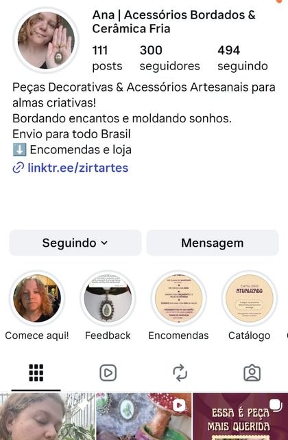 Perfil real de aluna de bordado