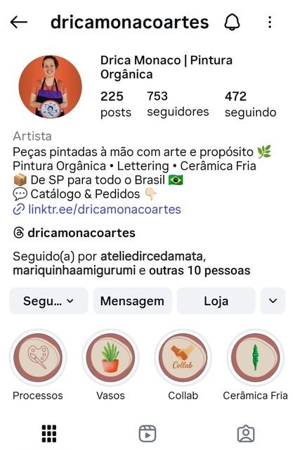 Perfil real de aluna de pintura