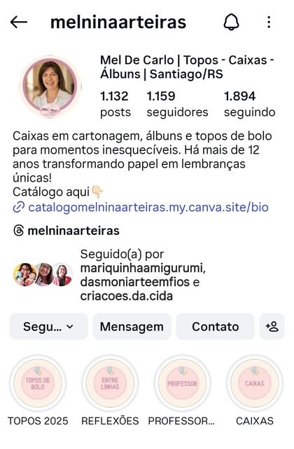 Perfil real de aluna de cartonagem